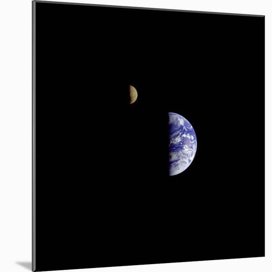 Earth and Moon in a Single Photographic Frame-null-Mounted Photo