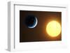 Earth and Sun, Artwork-null-Framed Premium Photographic Print