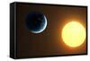 Earth and Sun, Artwork-null-Framed Stretched Canvas