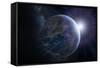 Earth And Sunrise From Space, Artwork-Detlev Van Ravenswaay-Framed Stretched Canvas