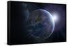 Earth And Sunrise From Space, Artwork-Detlev Van Ravenswaay-Framed Stretched Canvas