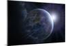 Earth And Sunrise From Space, Artwork-Detlev Van Ravenswaay-Mounted Premium Photographic Print