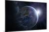 Earth And Sunrise From Space, Artwork-Detlev Van Ravenswaay-Mounted Premium Photographic Print