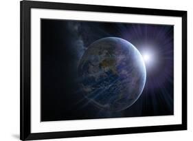 Earth And Sunrise From Space, Artwork-Detlev Van Ravenswaay-Framed Photographic Print