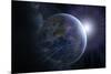 Earth And Sunrise From Space, Artwork-Detlev Van Ravenswaay-Mounted Photographic Print