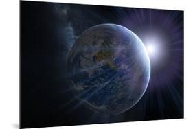 Earth And Sunrise From Space, Artwork-Detlev Van Ravenswaay-Mounted Photographic Print