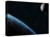 Earth and the Moon-Stocktrek Images-Stretched Canvas