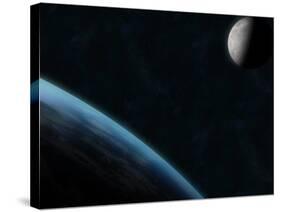 Earth and the Moon-Stocktrek Images-Stretched Canvas
