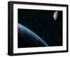 Earth and the Moon-Stocktrek Images-Framed Premium Photographic Print