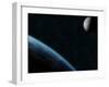 Earth and the Moon-Stocktrek Images-Framed Premium Photographic Print