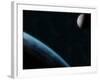 Earth and the Moon-Stocktrek Images-Framed Photographic Print