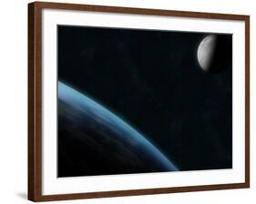 Earth and the Moon-Stocktrek Images-Framed Photographic Print