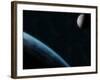 Earth and the Moon-Stocktrek Images-Framed Photographic Print