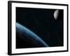 Earth and the Moon-Stocktrek Images-Framed Photographic Print