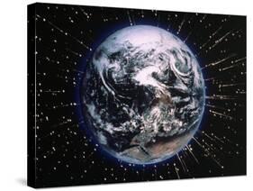 Earth Bombarded by Stars-Chris Rogers-Stretched Canvas