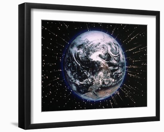 Earth Bombarded by Stars-Chris Rogers-Framed Premium Photographic Print