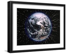 Earth Bombarded by Stars-Chris Rogers-Framed Premium Photographic Print