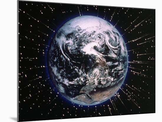 Earth Bombarded by Stars-Chris Rogers-Mounted Photographic Print