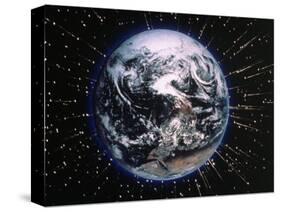 Earth Bombarded by Stars-Chris Rogers-Stretched Canvas