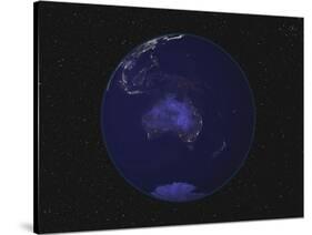 Earth Centered on Australia and Oceania-Stocktrek Images-Stretched Canvas