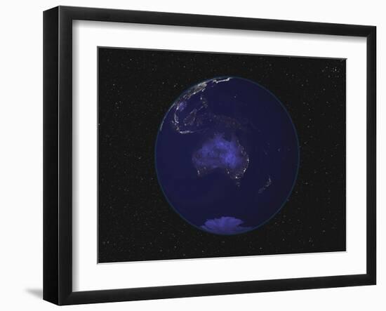 Earth Centered on Australia and Oceania-Stocktrek Images-Framed Photographic Print