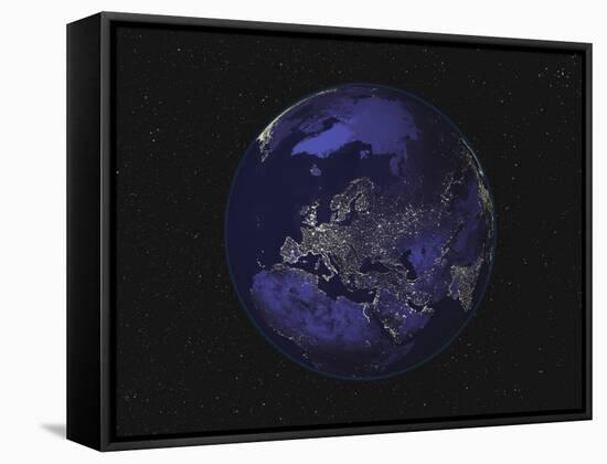 Earth Centered on Europe-Stocktrek Images-Framed Stretched Canvas