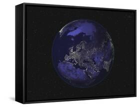 Earth Centered on Europe-Stocktrek Images-Framed Stretched Canvas