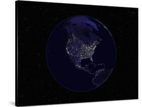 Earth Centered on Northamerica-Stocktrek Images-Stretched Canvas