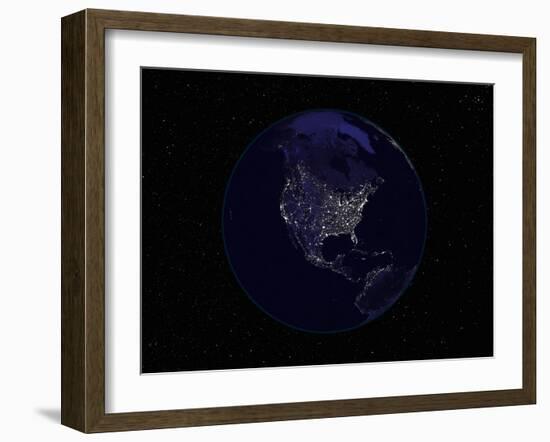 Earth Centered on Northamerica-Stocktrek Images-Framed Premium Photographic Print