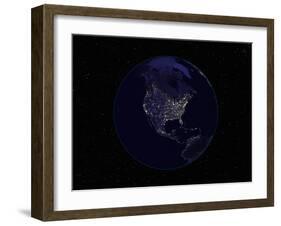 Earth Centered on Northamerica-Stocktrek Images-Framed Premium Photographic Print