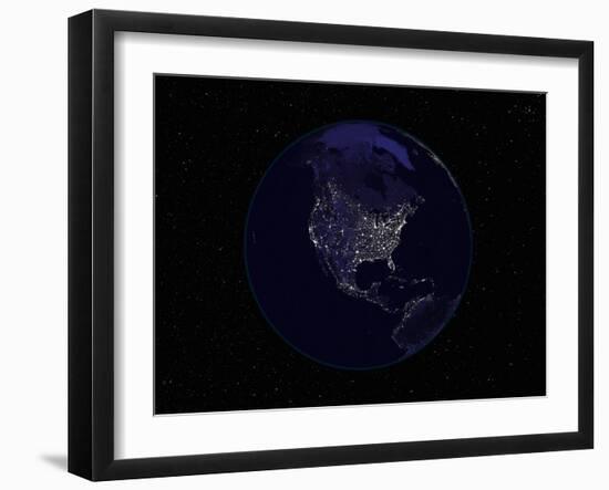 Earth Centered on Northamerica-Stocktrek Images-Framed Premium Photographic Print