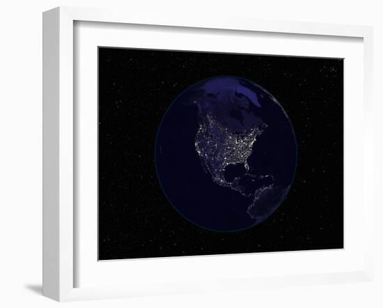 Earth Centered on Northamerica-Stocktrek Images-Framed Photographic Print