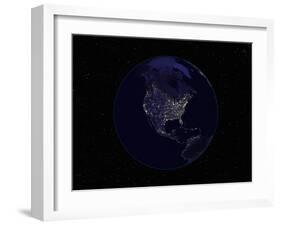 Earth Centered on Northamerica-Stocktrek Images-Framed Photographic Print