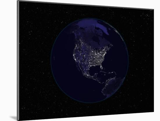 Earth Centered on Northamerica-Stocktrek Images-Mounted Photographic Print
