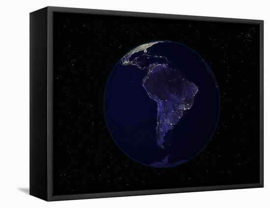 Earth Centered on South America-Stocktrek Images-Framed Stretched Canvas