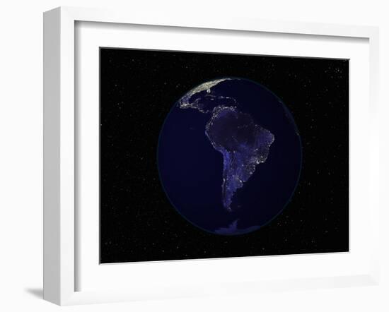 Earth Centered on South America-Stocktrek Images-Framed Premium Photographic Print