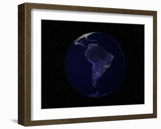 Earth Centered on South America-Stocktrek Images-Framed Photographic Print