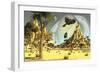 Earth Colonists Set Up a Spaceport for Incoming on Saturn's Moon Titan-Stocktrek Images-Framed Art Print