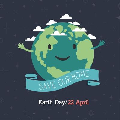 Earth Day, 22 April. save Our Home . Cartoon Earth Illustration. Ecology Concept.' Prints - pashabo Earth Day, 22 April. save Our Home . Cartoon Earth Illustration. Ecology Concept.' Prints - pashabo