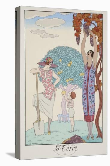 Earth, from 'Falbalas and Fanfreluches, Almanach des Modes Présentes, Passées et Futures', 1925-Georges Barbier-Stretched Canvas