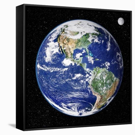 Earth From Space, Satellite Image-null-Framed Stretched Canvas