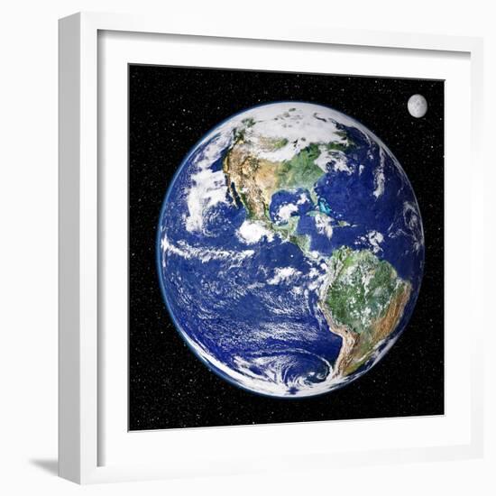 Earth From Space, Satellite Image-null-Framed Premium Photographic Print