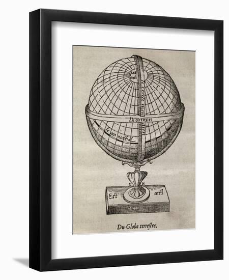 Earth Globe, 16th Century Artwork-Middle Temple Library-Framed Premium Photographic Print