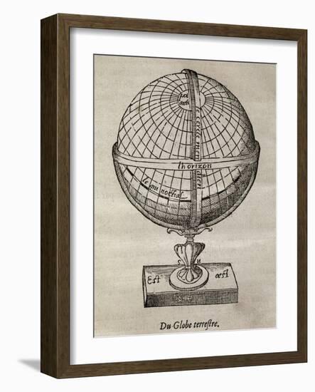 Earth Globe, 16th Century Artwork-Middle Temple Library-Framed Photographic Print