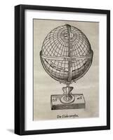 Earth Globe, 16th Century Artwork-Middle Temple Library-Framed Photographic Print