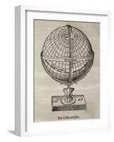 Earth Globe, 16th Century Artwork-Middle Temple Library-Framed Photographic Print