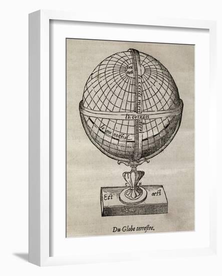 Earth Globe, 16th Century Artwork-Middle Temple Library-Framed Photographic Print