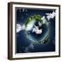 Earth Globe-violetkaipa-Framed Art Print