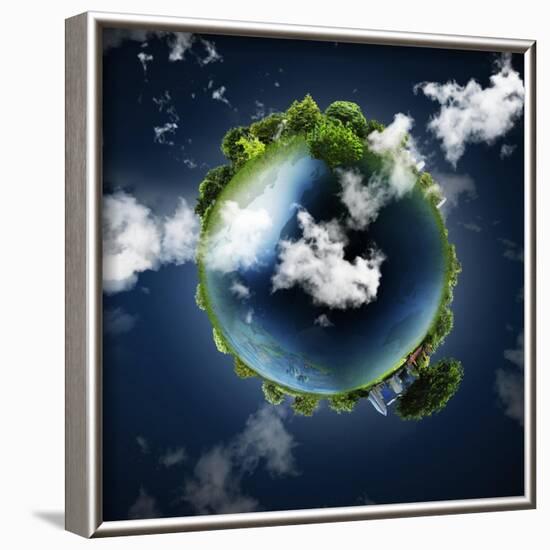 Earth Globe-violetkaipa-Framed Art Print