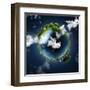 Earth Globe-violetkaipa-Framed Art Print